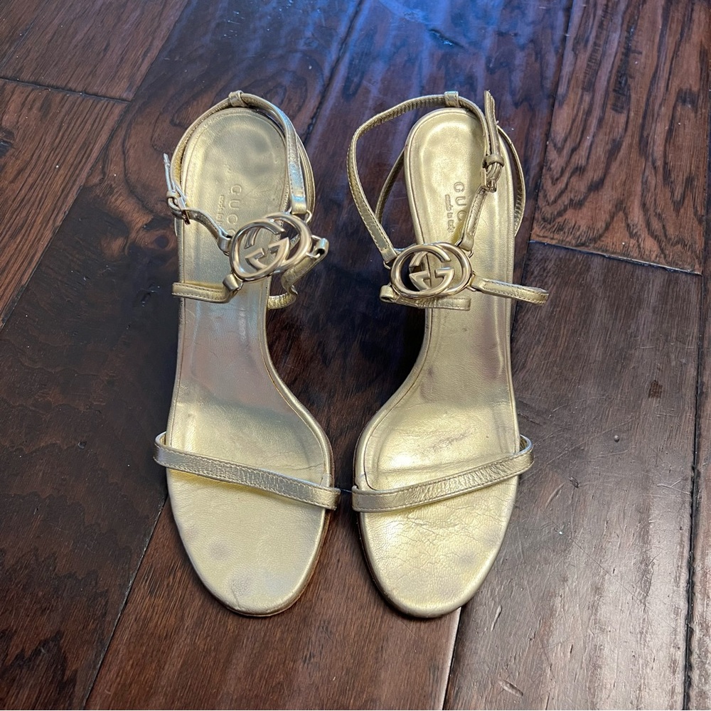 Gucci Metallic Gold Women's Sandals